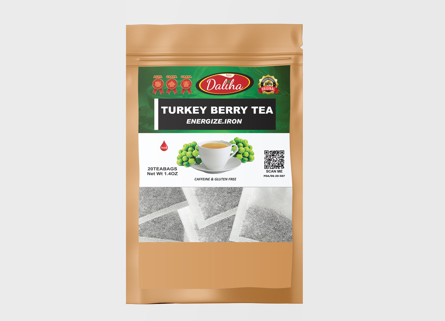 Organic natural turkey berry tea